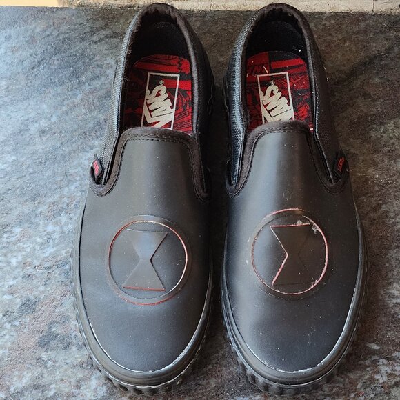 VANS Marvel Black Widow Classic Slip On Sneakers Size 6.5 Women - Picture 5 of 13